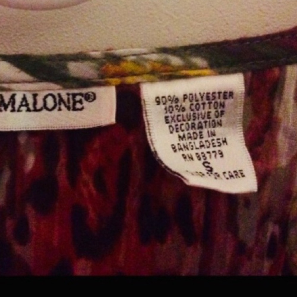 REBECCA MALONE Bright Fall Colored BLOUSE With SPARKLING Sequins Size SMALL - Picture 3 of 11